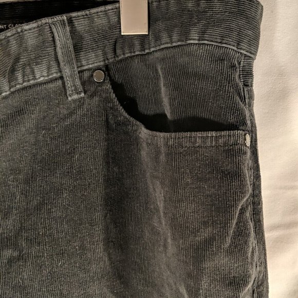 Michael Kors Corduroy Grant Classic Fit Pants Black 40x32 Cotton Men's Graphite - Picture 8 of 13